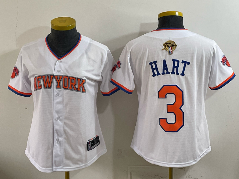 Youth New York Knicks #3 Hart white 2026 Nike NBA jersey 0627001